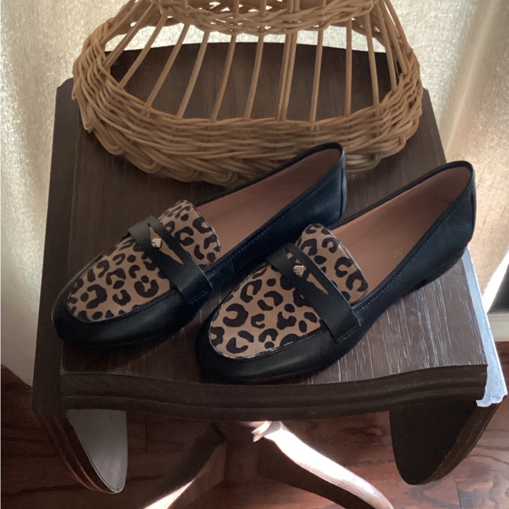 Kate Spade Black and Animal Print Flats - Picture 3 of 4